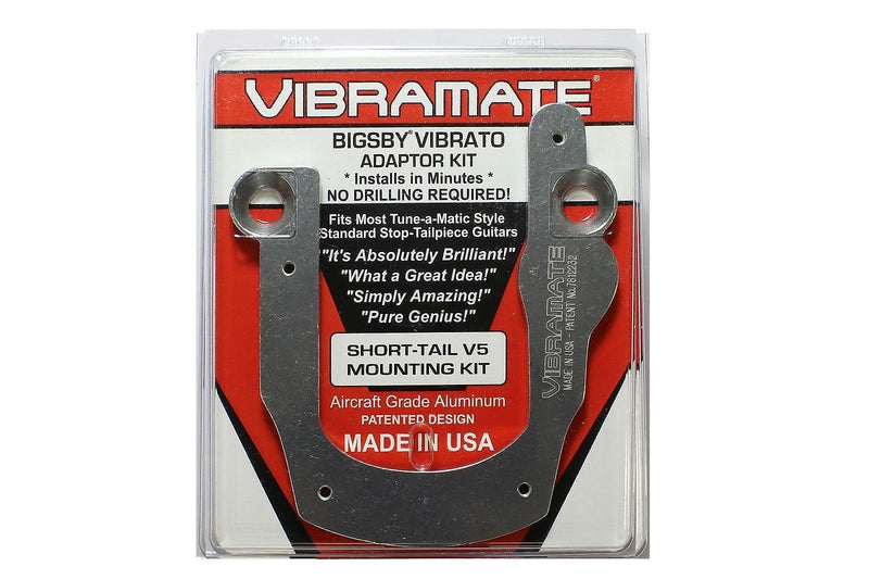 Vibramate V5 Short Tail Silver 4 SG w/ Batwing pickguard, bolt-on Bigsby B5 Vibrato Adapter